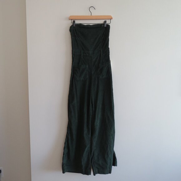ANTHROPOLOGIE PILCRO The Skipper Strapless Corduroy Crop Wide-Leg Jumpsuit NWT - Picture 3 of 15